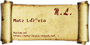 Matz Lívia névjegykártya